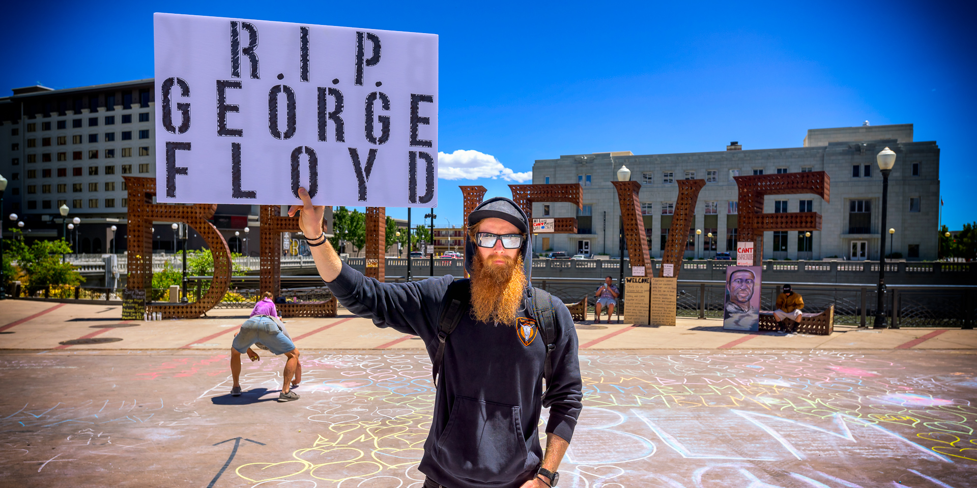 Solitary George Floyd Mourner – All Things Reno Dot Net